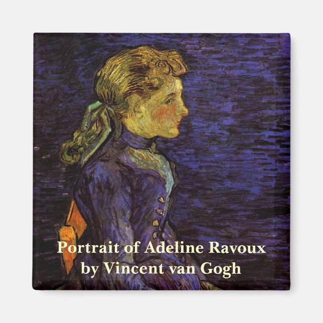 Imã Retrato de Adeline Ravoux por Vincent van Gogh (Frente)