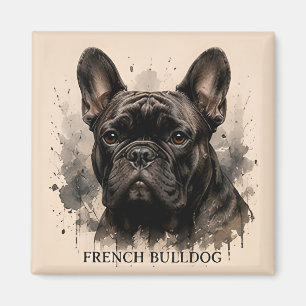 Imã Retrato de Arte de Cachorro Companheiro Bonito Bul