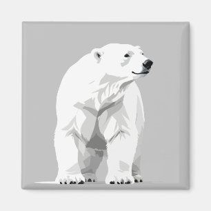 Imã Retrato de Arte Gráfica do Vetor do Urso Polar Sel