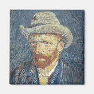 Imã Retrato de auto de Vincent van Gogh com chapéu