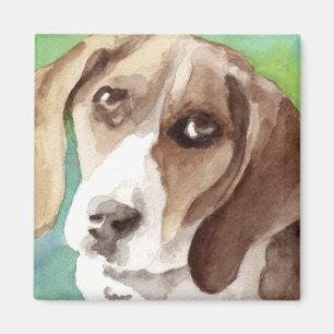 Imã retrato de Beagle em aquarela