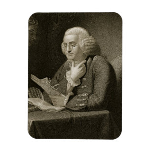 Ímã Retrato de Benjamin Franklin, gravado por Thomas