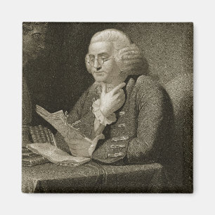 Imã Retrato de Benjamin Franklin, gravado por Thomas