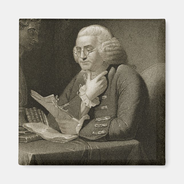 Imã Retrato de Benjamin Franklin, gravado por Thomas (Frente)