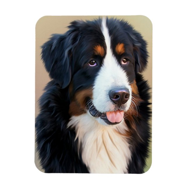 Ímã Retrato de Cachorro da Montanha Bernese (Vertical)