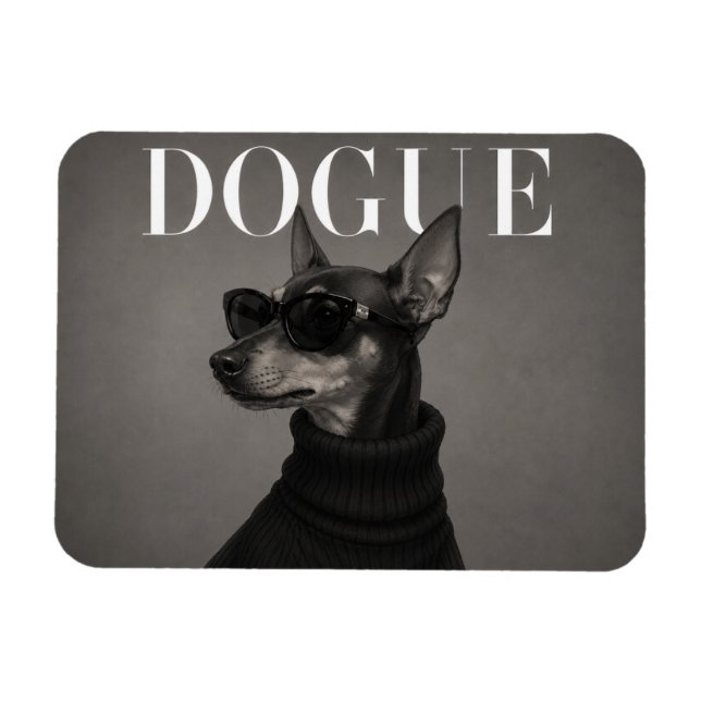 Ímã Retrato de Cachorro de Luxo Pinscher Miniatura Fle (Horizontal)