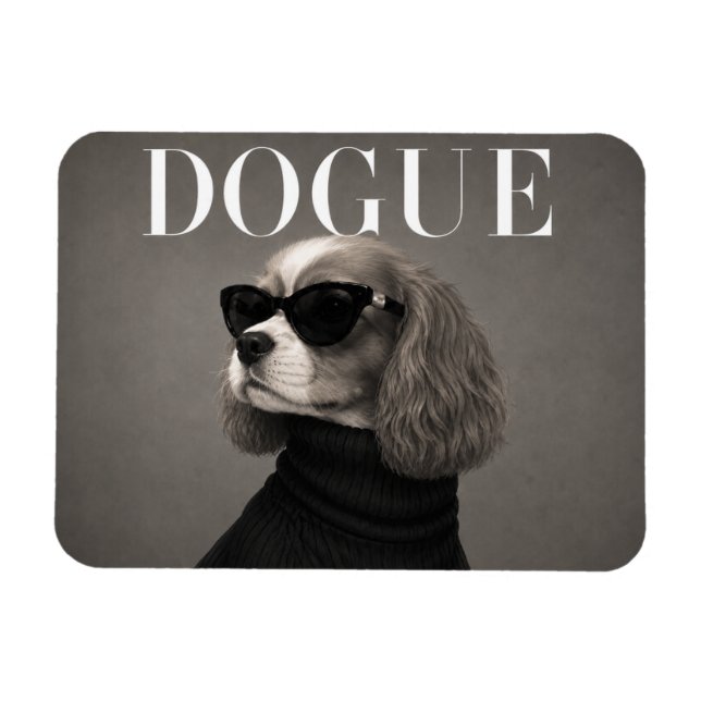 Ímã Retrato de Cachorro de Moda Cavalier King Charles  (Horizontal)