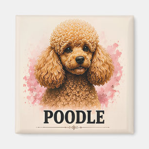 Imã Retrato de Cachorro Premium de Poodle Elegante