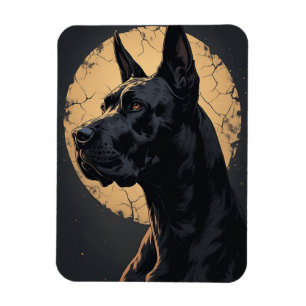 Ímã Retrato de Cachorro Preto para Amantes de Cães Lea