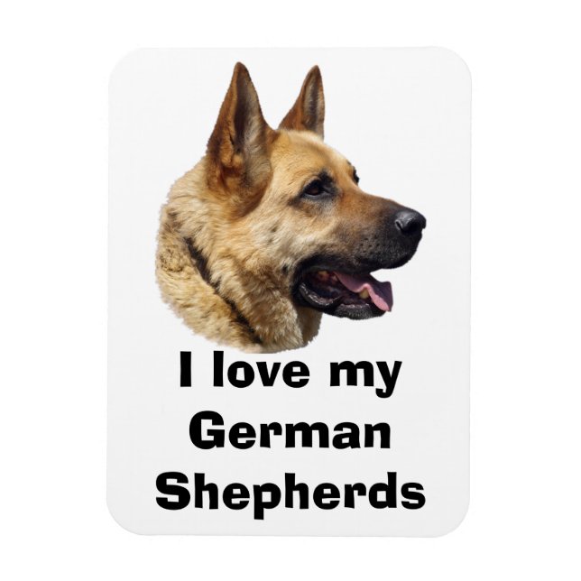 Ímã Retrato de cão German shepherd alsaciano (Vertical)
