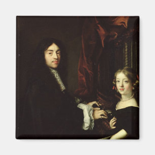 Imã Retrato de Charles Couperin e filha