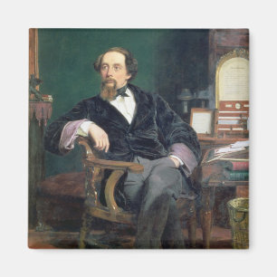 Imã Retrato de Charles Dickens (óleo em canvas)