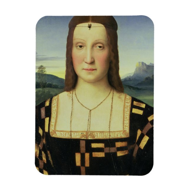 Ímã Retrato de Elizabeth Gonzaga, c.1504 (óleo no pain (Vertical)