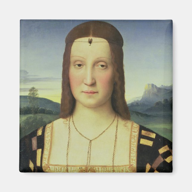 Imã Retrato de Elizabeth Gonzaga, c.1504 (óleo no pain (Frente)