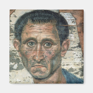 Imã Retrato de Fayum de um homem em um casaco azul,