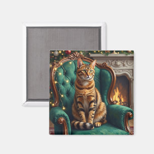 Imã Retrato de Férias Regal de Gato Abissínio Elegante