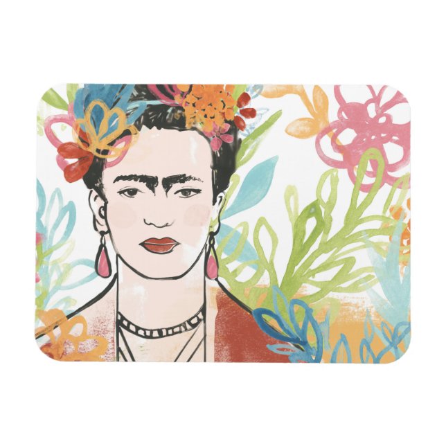 Ímã Retrato de Frida Kahlo (Horizontal)