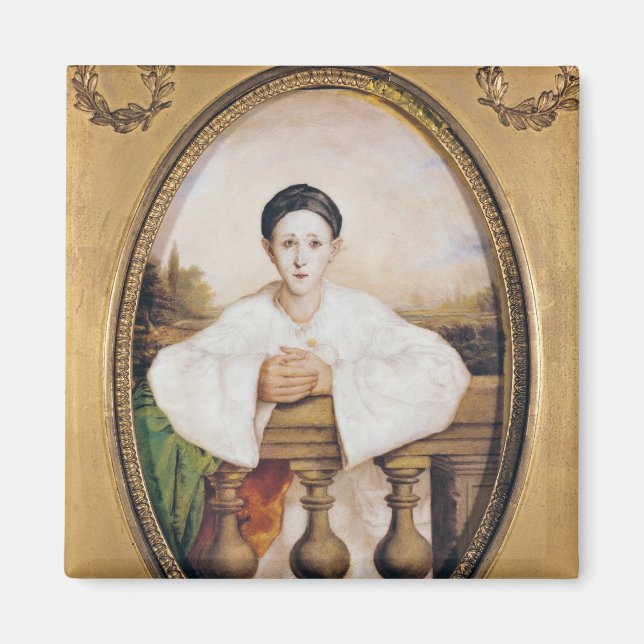 Imã Retrato de Gaspard Deburau como Pierrot, c.1815 (Frente)