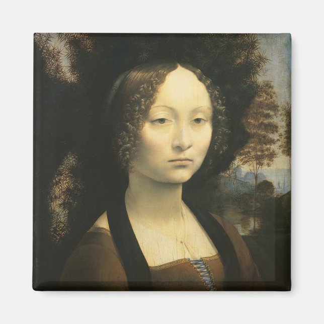 Imã Retrato de Ginevra Benci, de Leonardo da Vinci (Frente)