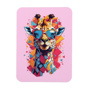 Ímã Retrato de Girafa em Estilo Grafite-58567