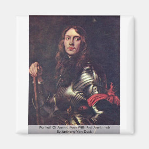 Imã Retrato de homens armados com fitas vermelhas