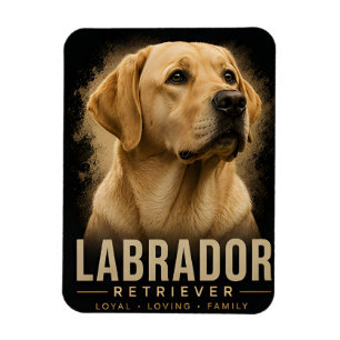 Ímã Retrato de Labrador Retriever Leal e Amoroso Cão d