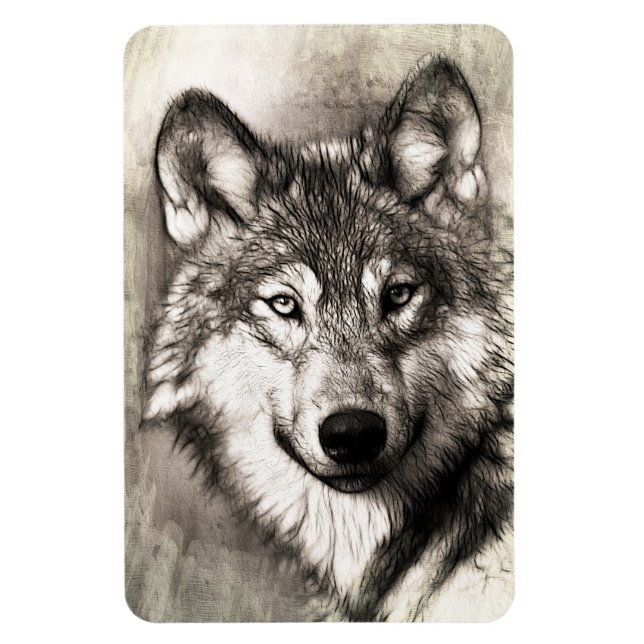Ímã Retrato de lobo (Vertical)