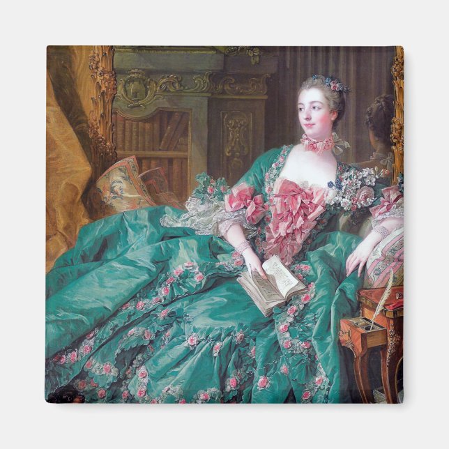 Imã Retrato de Madame Pompadour, Boucher, 1756 (Frente)
