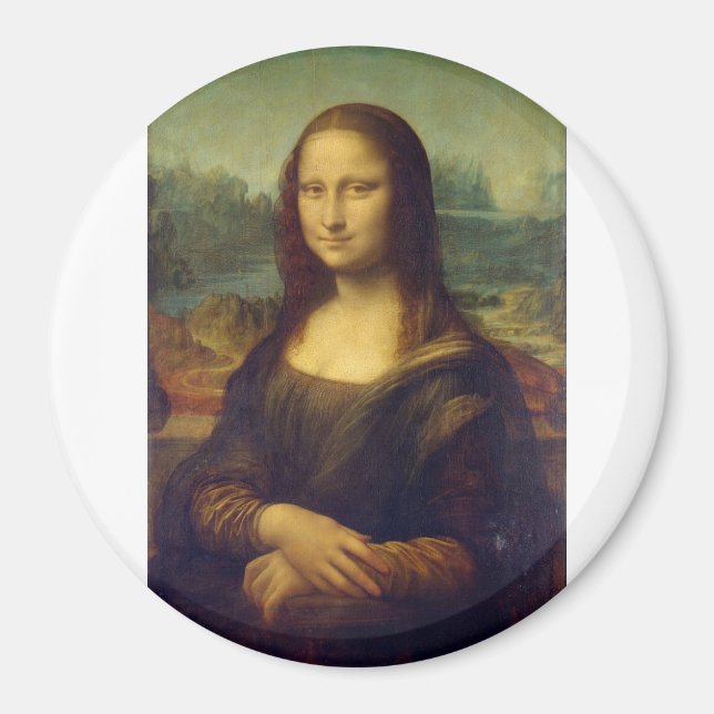 Imã Retrato de Mona Lisa del Giocondo por Leonardo da  (Frente)