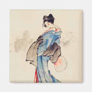 Imã Retrato de Mulher em Pé por Katsushika Hokusai
