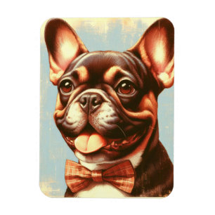 Ímã Retrato de pintura de Bulldog Francês Vintage