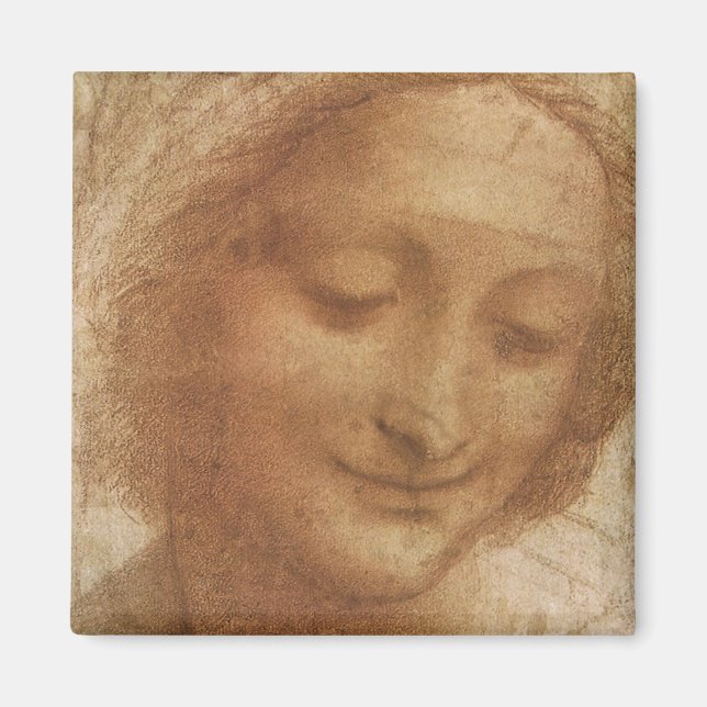 Imã Retrato de Santo Anne de Leonardo da Vinci (Frente)
