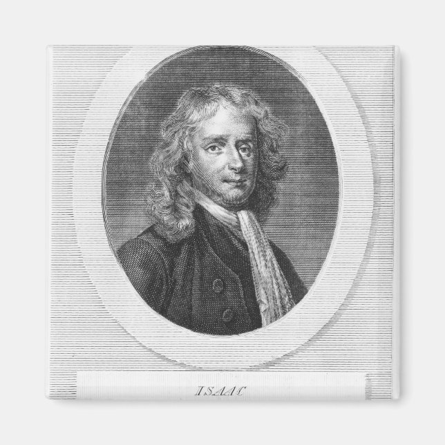 Imã Retrato de Sir Isaac Newton (Frente)