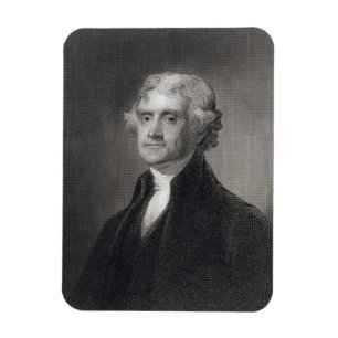Ímã Retrato de Thomas Jefferson, gravado pelo Br de