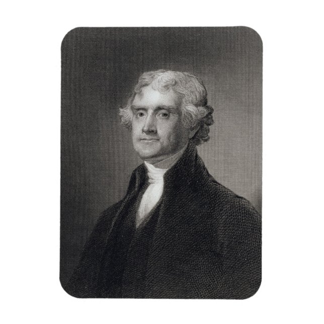 Ímã Retrato de Thomas Jefferson, gravado por Henry Br (Vertical)