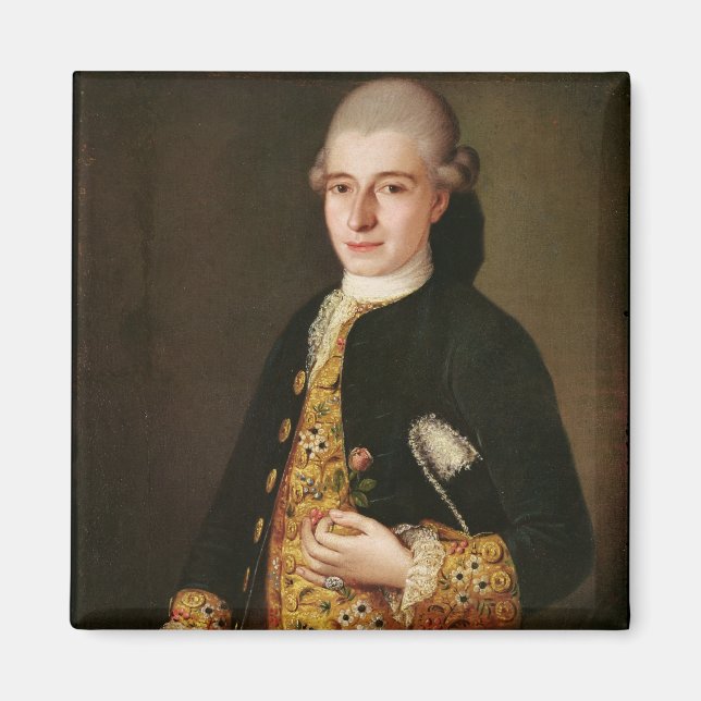 Imã Retrato de um cavalheiro com um buraco de botão Ro (Frente)