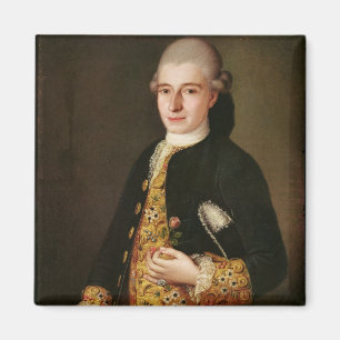 Imã Retrato de um cavalheiro com uma casa de botão do