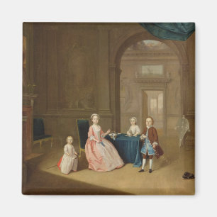 Imã Retrato de um grupo das crianças, c.1743 (óleo n