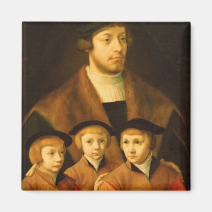 Imã Retrato de um homem e de seus três filhos