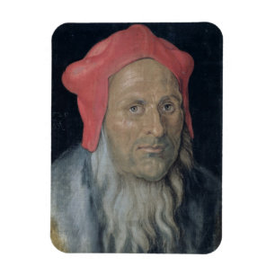 Ímã Retrato de um homem farpado em Red Hat, 1520 (óle