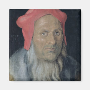 Imã Retrato de um homem farpado em Red Hat, 1520 (óle
