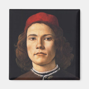 Imã Retrato de um homem novo por Sandro Botticelli