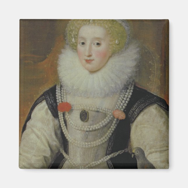 Imã Retrato de uma Dama Elizabetano com papagaio (Frente)