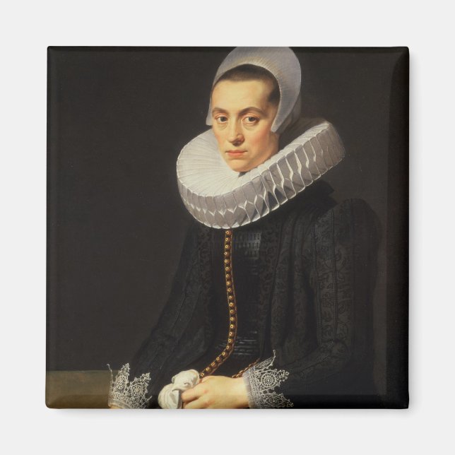 Imã Retrato de uma Dama num Vestido Negro (Frente)
