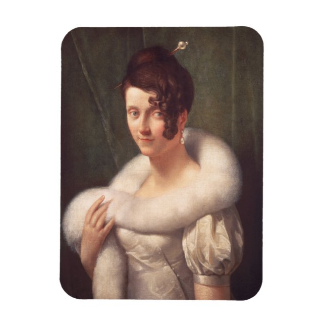 Ímã Retrato de uma mulher com pino de cabelo (Vertical)