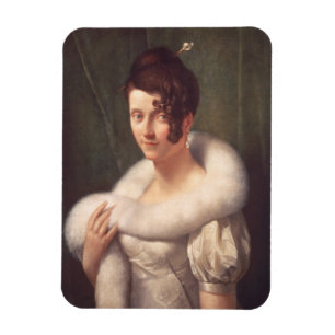 Ímã Retrato de uma mulher com um pino de cabelo
