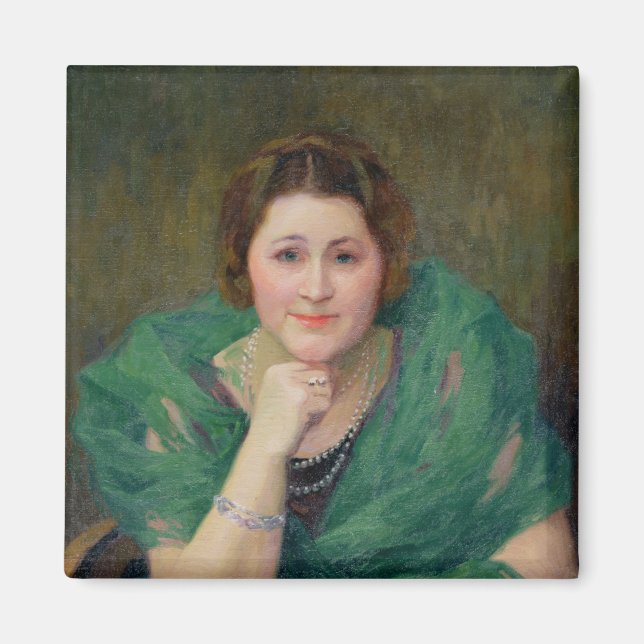 Imã Retrato de uma mulher russa com um anão verde (Frente)