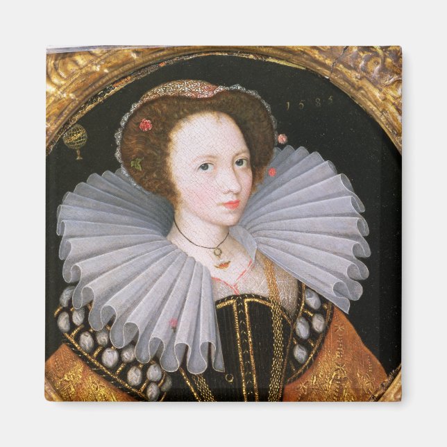 Imã Retrato de uma Senhora com um Grande Ruff (Frente)