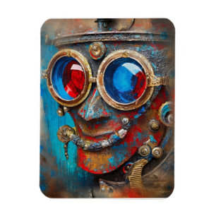 Ímã Retrato do Homem de Lata Steampunk