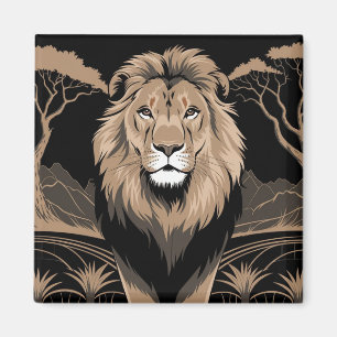 Imã Retrato do Leão Vintage